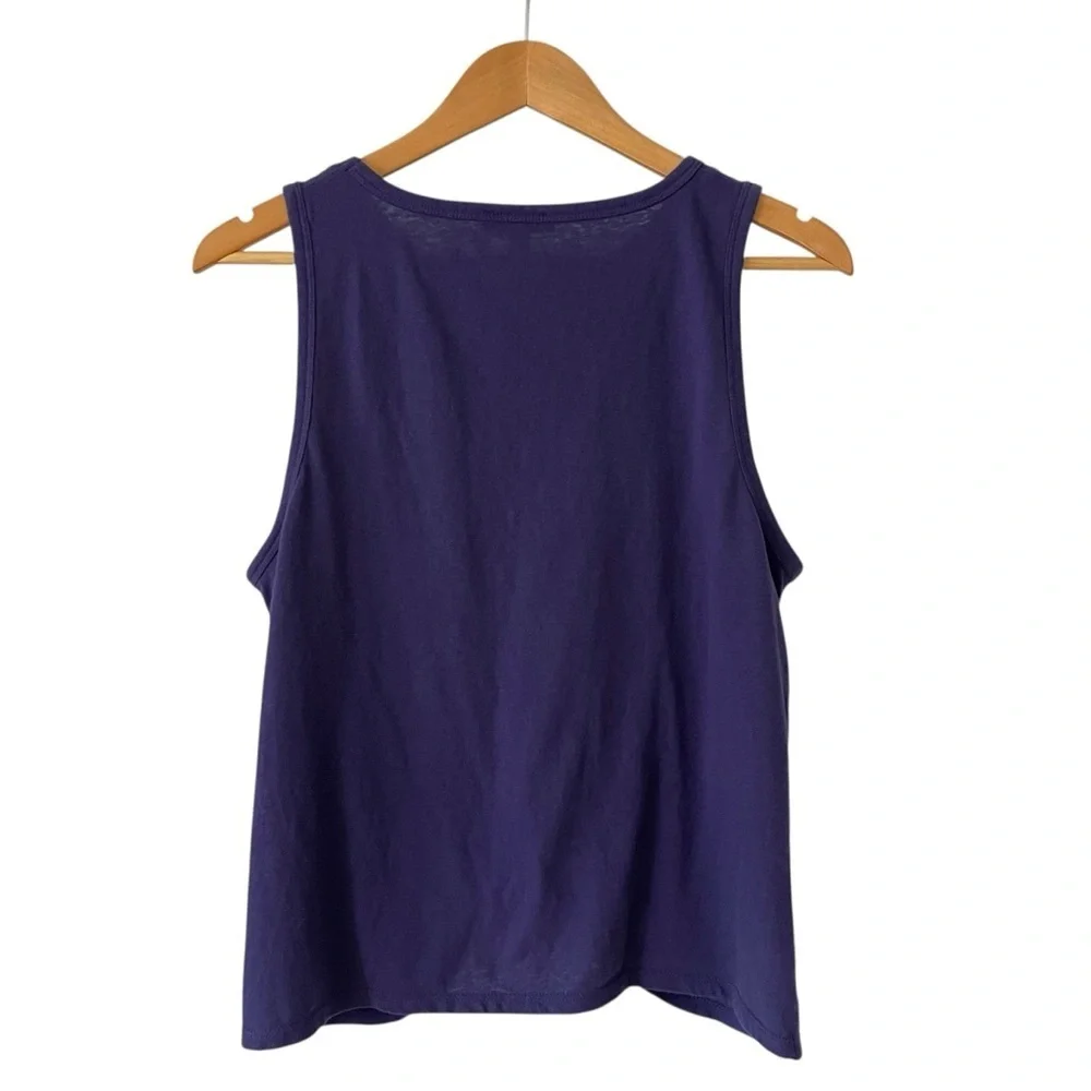 J Crew Twist Front Tank Top Medium Purple Slub Cotton Blend Crewneck Classic